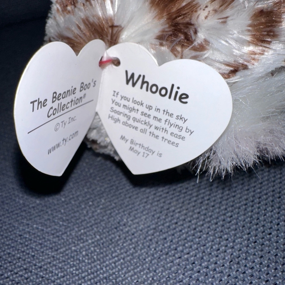 Ty Stuffed Animal Owl Plush Toy White Brown Whoolie New NWT 2022 - Picture 6 of 16
